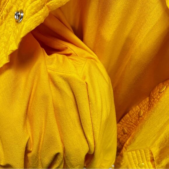 VTG LIZ WEAR (Liz Claiborne) Yellow Varsity 80s Windbreaker Jacket Sz S - Picture 10 of 10